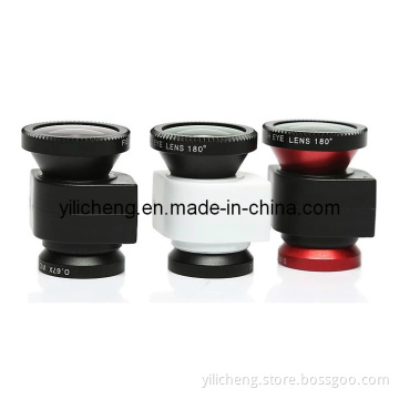 Magnetic 3 in 1 Wide Angle Macro Lens 180 Fish Eye Camera Kit Set for Phone 4 5, for HTC/ iPad/ Samsung Android Mobile Phone